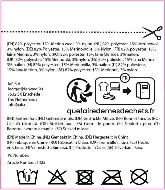 Gebreide muts, 15% Merinowol