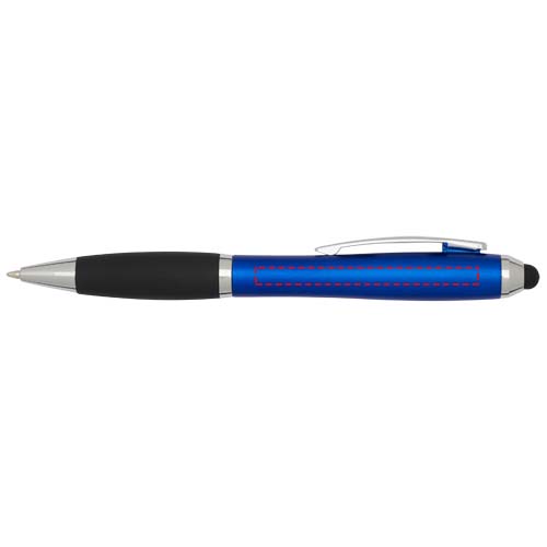 Nash RCS balpen met stylus van gerecycled plastic met gekleurde behuizing en zwarte grip (blauwe inkt)