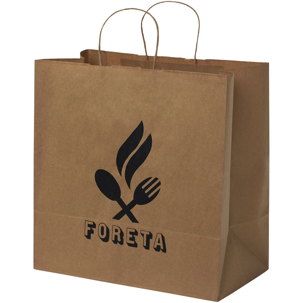 Papieren tas 80-90 g/m2 gemaakt van kraftpapier met gedraaide handgrepen - 34 x 20 x 35 cm - Kraftbruin