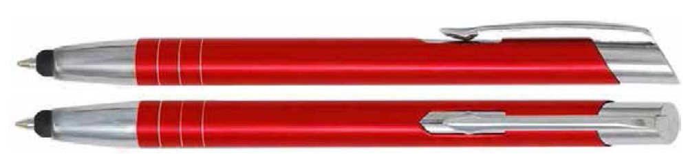 Aluminium touch-stylus balpen Tours - Rood