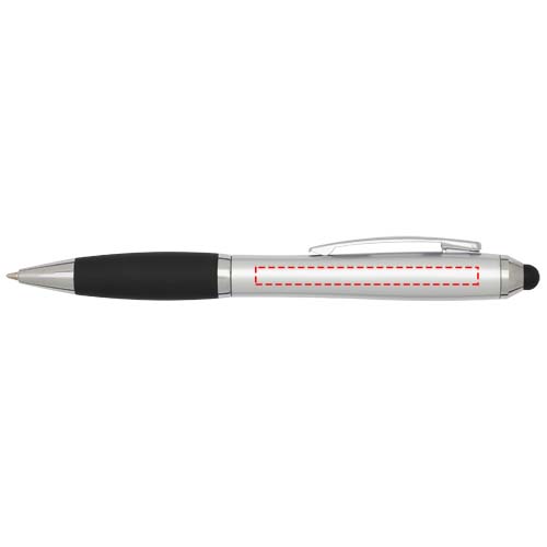 Nash RCS balpen met stylus van gerecycled plastic met gekleurde behuizing en zwarte grip (blauwe inkt)