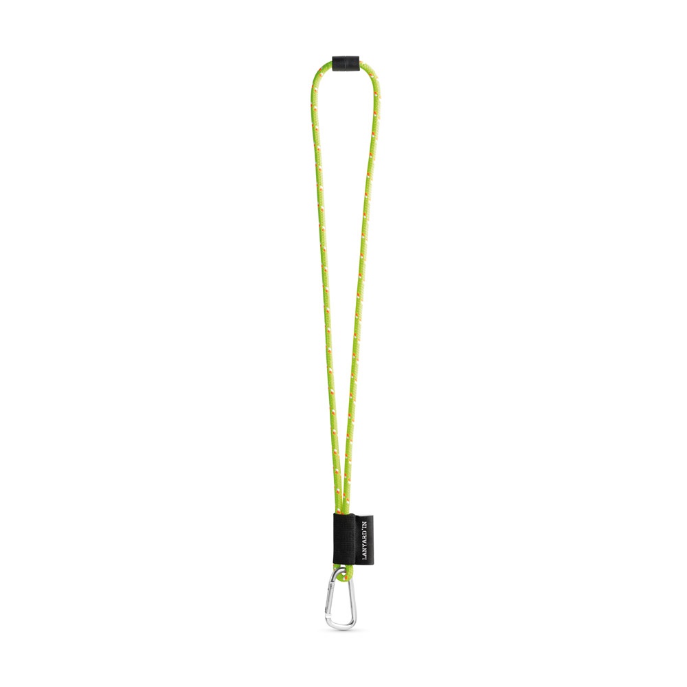 75091. SET Lanyard NAUTIC Lang (Ø 7 mm) met 55 mm D-vormige karabijnhaak en Ø 7 mm veiligheidssluiting - Hexachrome geel