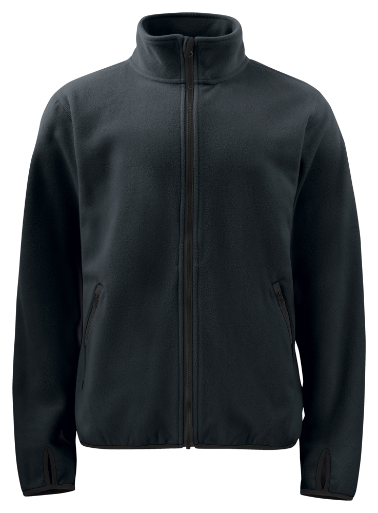 2327 FLEECE MET LANGE RITSSLUITING - Zwart