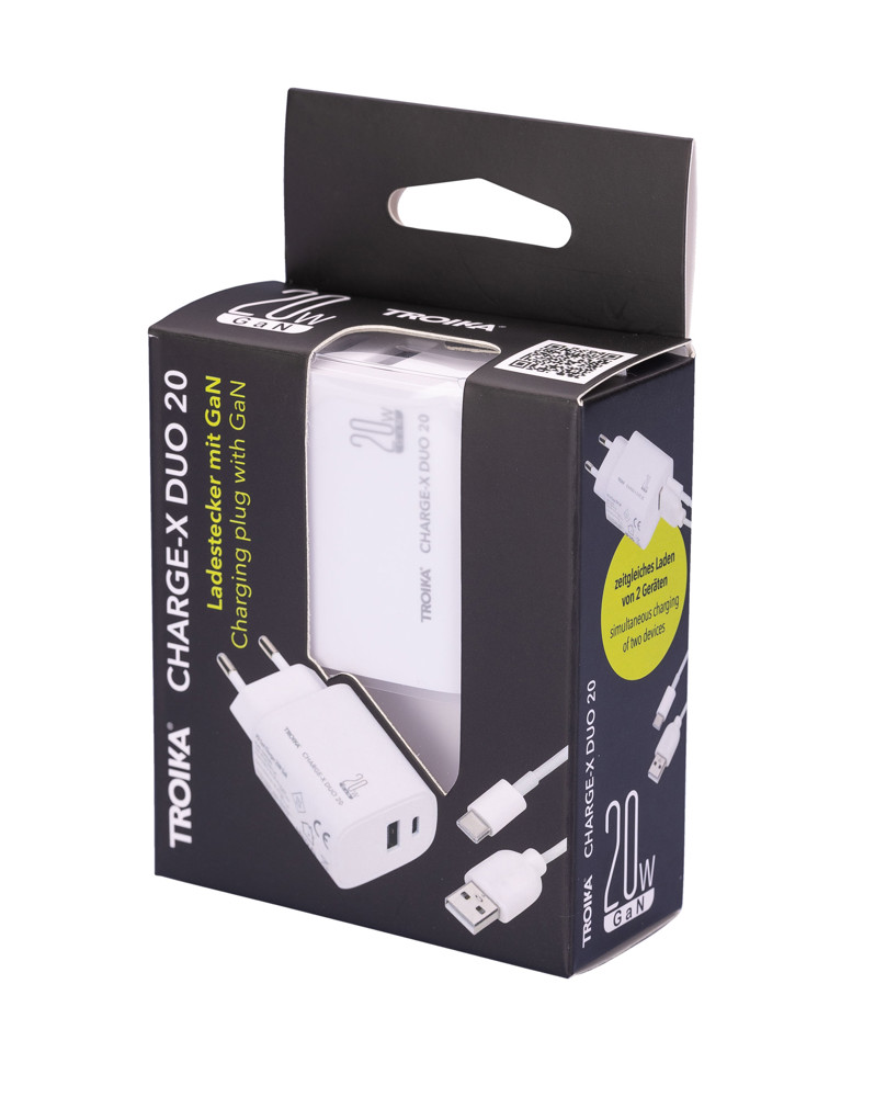 TROIKA Oplaadstekker CHARGE-X DUO 20