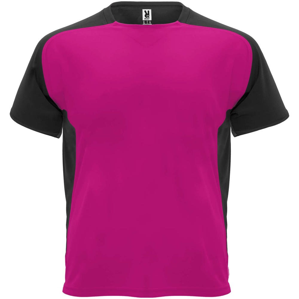 Bugatti unisex sportshirt met korte mouwen - Fuchsia, Zwart