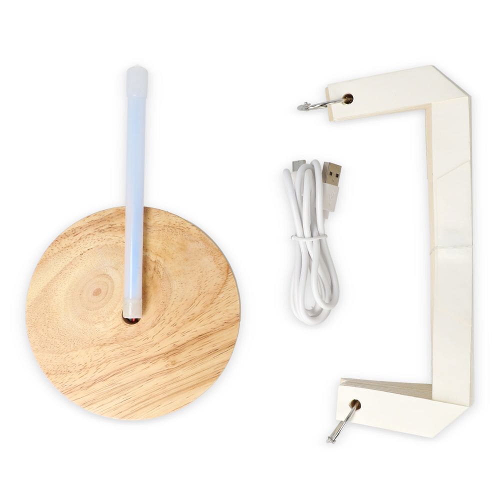 Coollux vouwbare papieren LED lamp Aurora op houten voet, 22cm