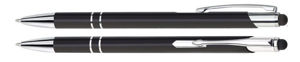 Aluminium touch-stylus balpen Limoges - Zwart