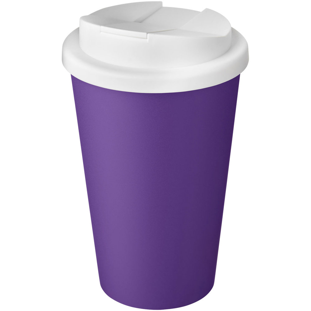 Americano® Eco 350 ml gerecyclede beker met spill-proof deksel - Paars, Wit