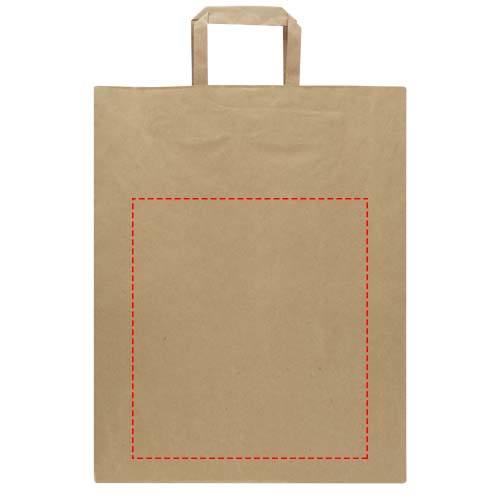 Kraft papieren tas 80 g/m² met platte handvatten – 25 x 15 x 32 cm