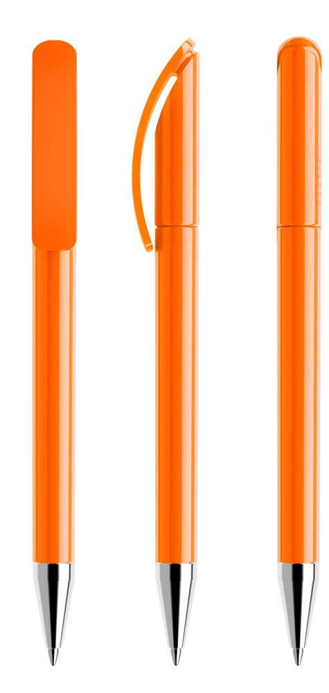 Prodir DS3TPC Polished with Chrome Metal Nose-Cone - Orange polished