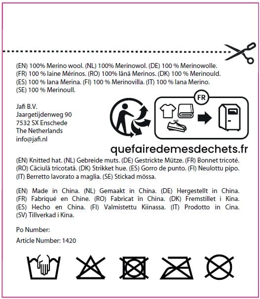 Gebreide muts, 100% Merinowol