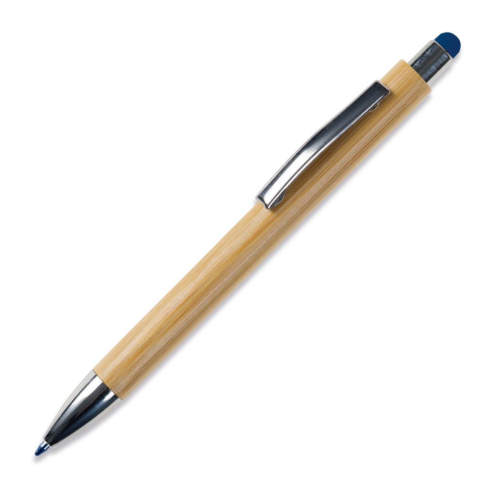 Balpen New York bamboe met stylus - Blauw