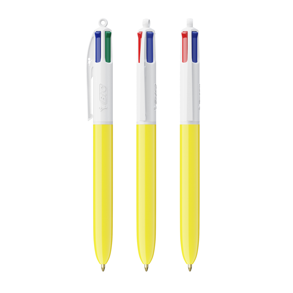BIC® 4 Colours® ballpen - wit/geel