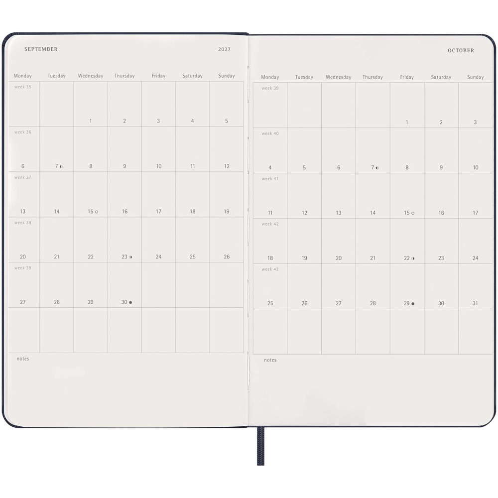 Moleskine dag-agenda voor 12 maanden met harde kaft