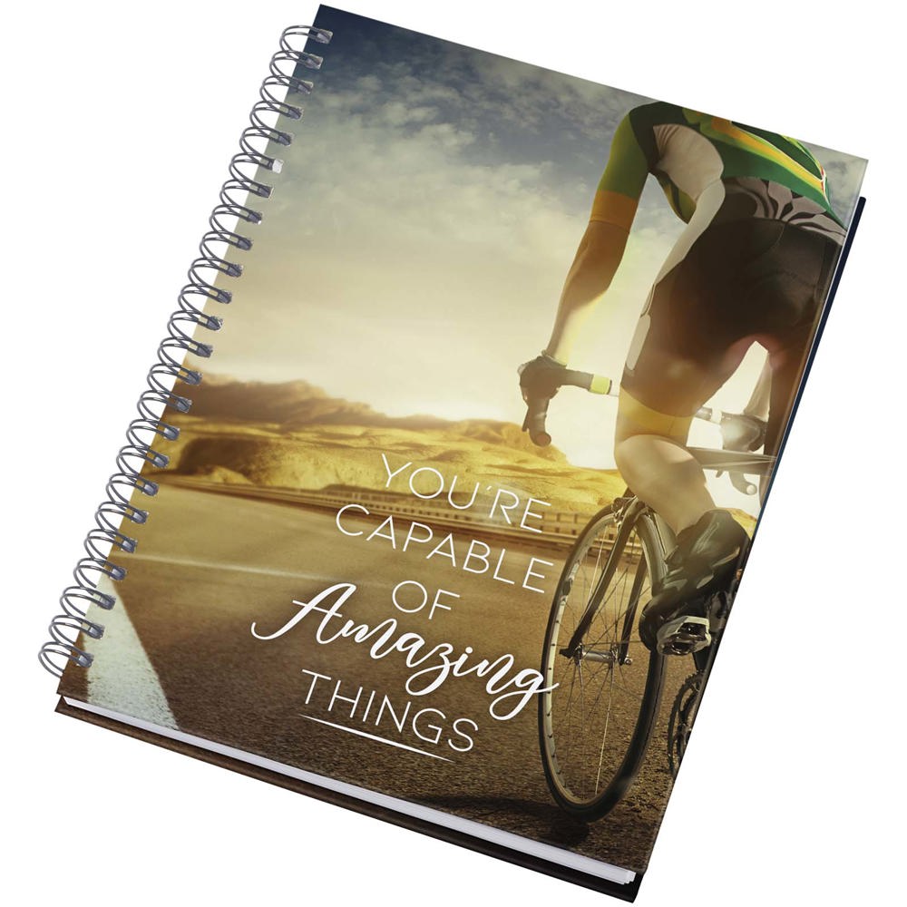 Desk-Mate® A5 ongedateerde agenda met harde kaft - wit, zwart