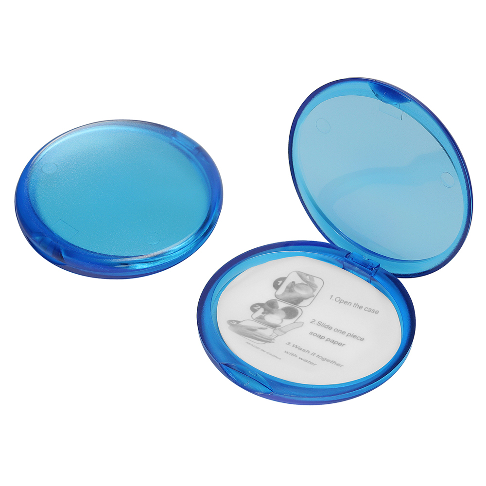 Zeepblaadjes in houder - matglas blauw
