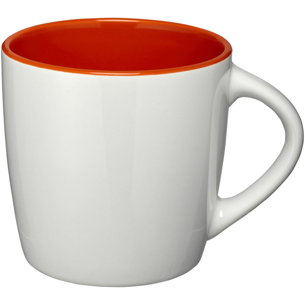 Azteek 340 ml keramische mok - Wit, Oranje