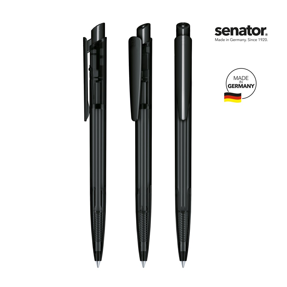 senator® Dart Clear  retractable pen - Zwart