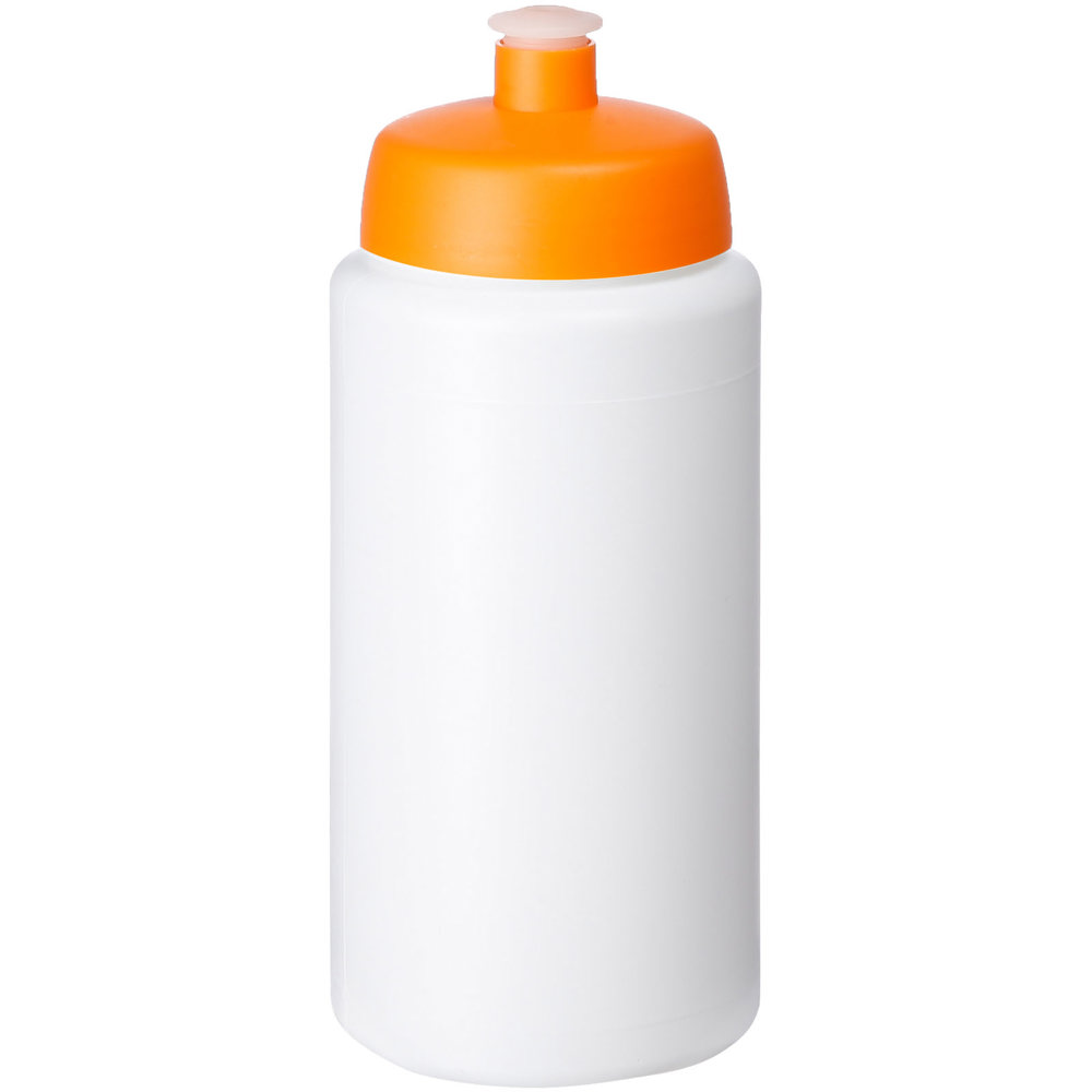 Baseline® Plus grip 500 ml sportfles met sportdeksel - Wit, Oranje