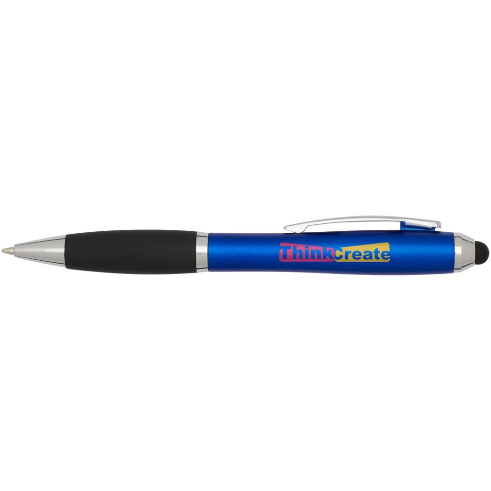 Nash RCS balpen met stylus van gerecycled plastic met gekleurde behuizing en zwarte grip (zwarte inkt)