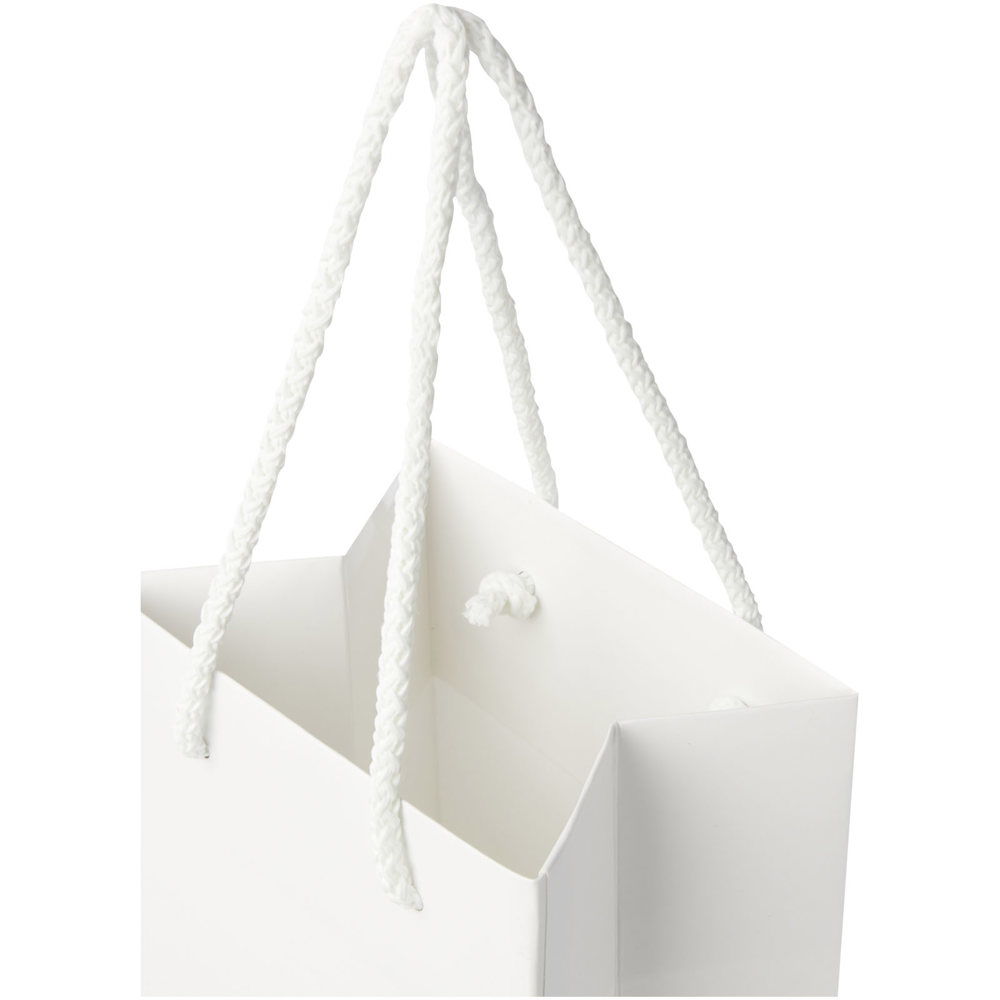 Handgemaakte 170 g/m2 integra papieren wijnflestas met PP woven handgrepen - 12 x 9 x 37 cm