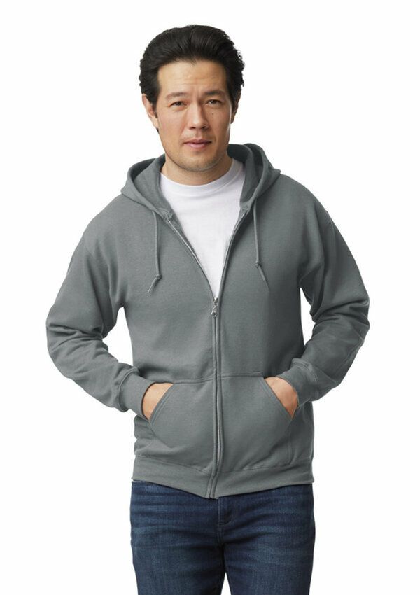 Gildan Heavy Blend Full Zip Hooded Sweater - 516 Graphite Heather