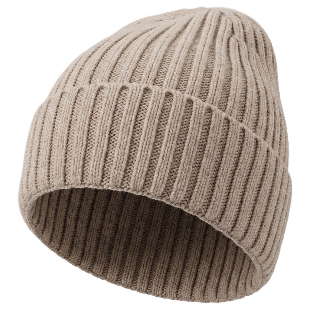 Gebreide muts, 15% Merinowol - Beige (PMS Cool Grey2c) / Beige