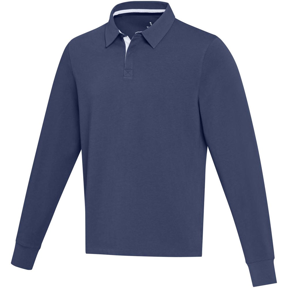 Clyde unisex organic rugbypolo sweatshirt - Marineblauw