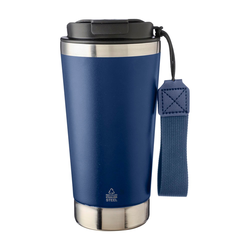 Dubbelwandige thermosbeker Kayla | Gerecycled | 500 ml - blauw