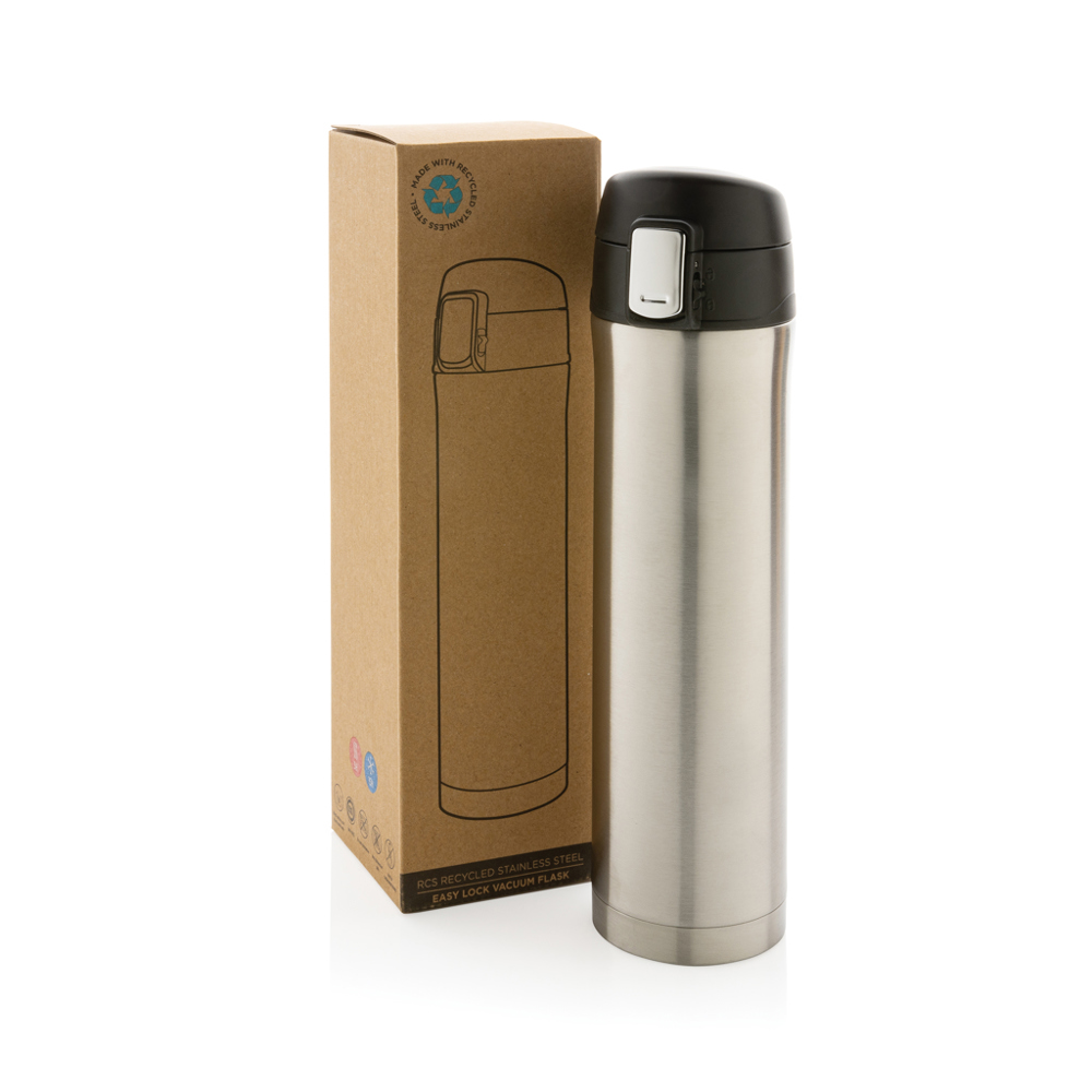 RCS gerecycled roestvrijstalen easy lock thermosfles