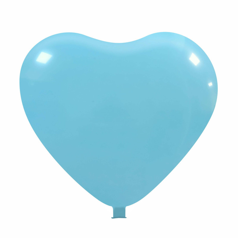 Reuzenballonnen bedrukt hartvorm - Ø 65 cm / omvang 170 cm / 25 inch - Licht blauw (11)