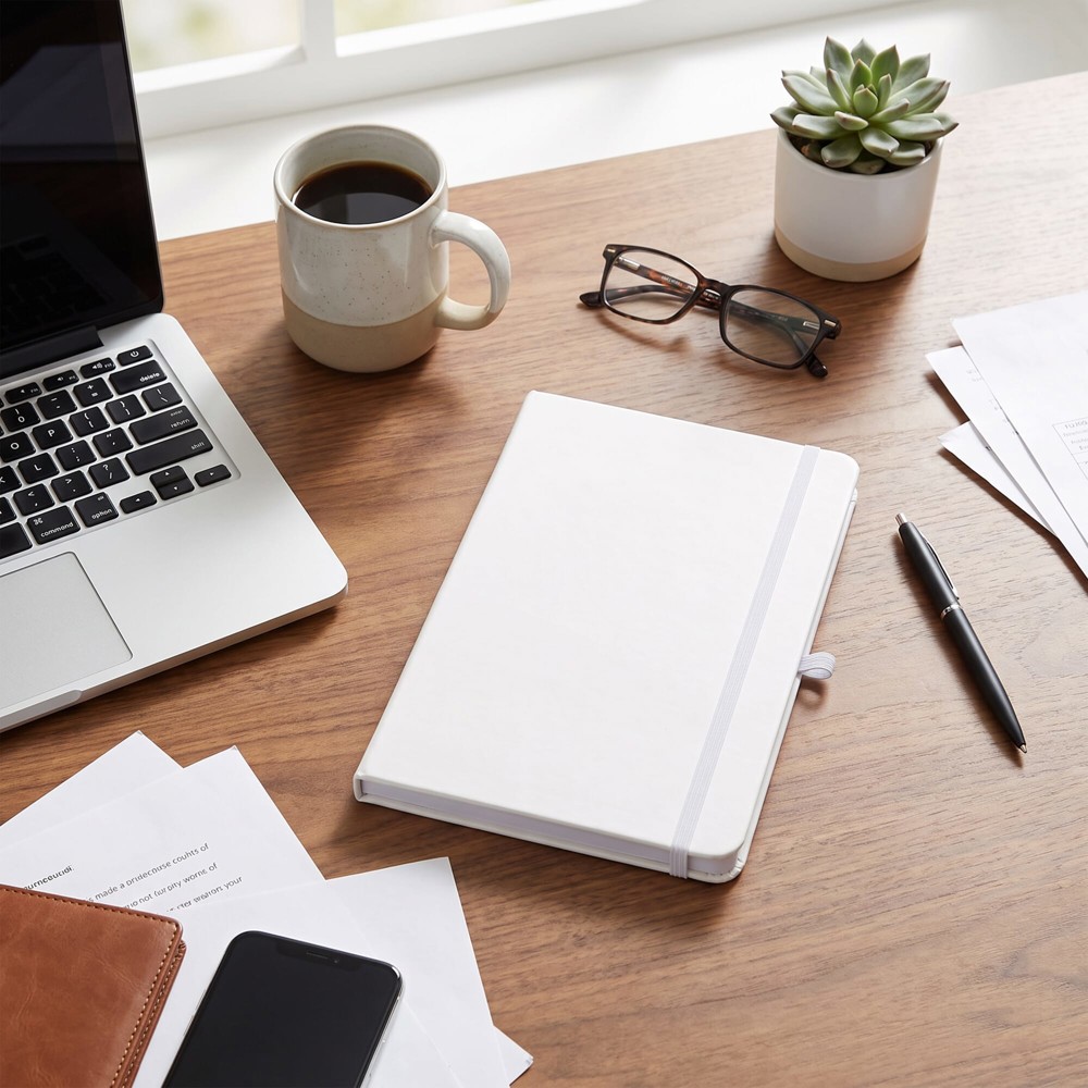 Notitieboek Olmo hardcover PU A5 met sticky notes