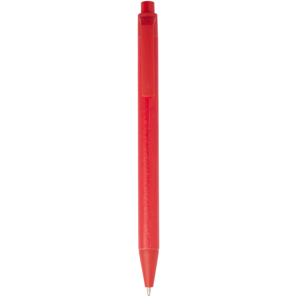 Chartik monochromatische balpen van gerecycled papier met matte afwerking (zwarte inkt) - Rood