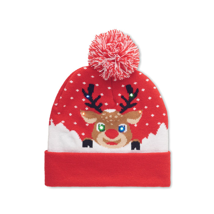 SHIMAS LIGHT - Gebreide kerstmuts LED - Rood