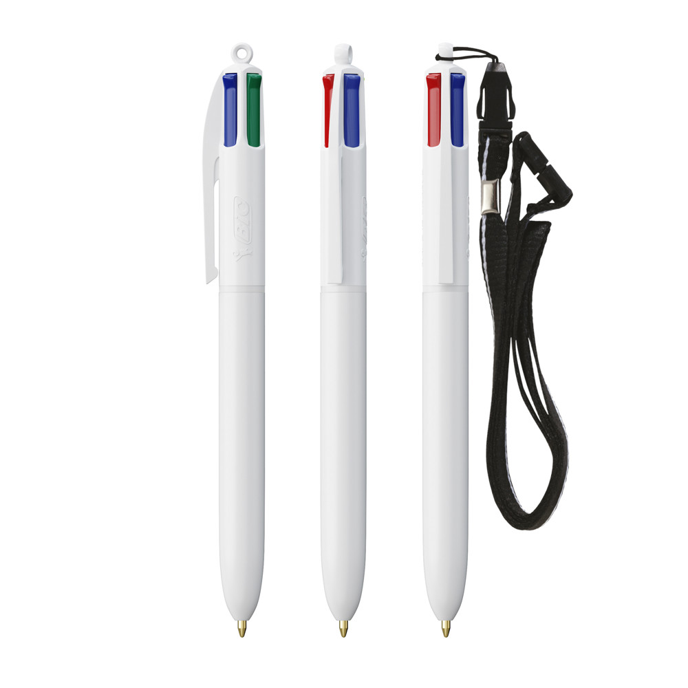 BIC® 4 Colours® ballpen + lanyard