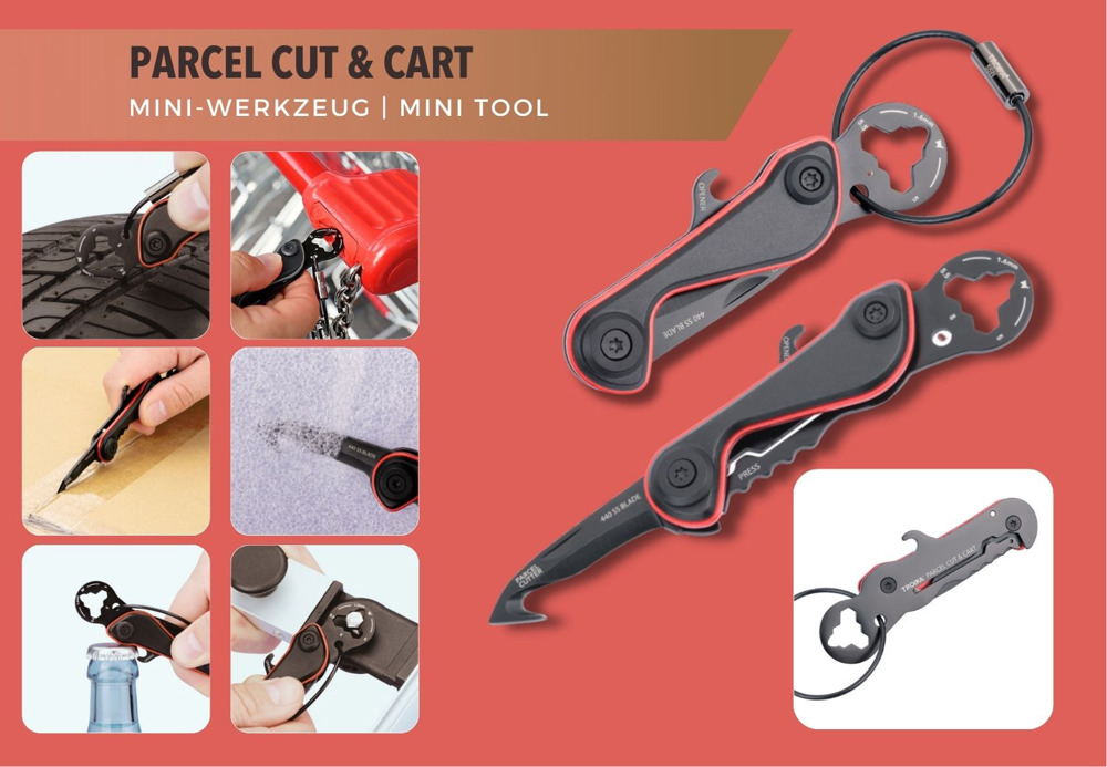 TROIKA Mini gereedschap PARCEL CUT & CART