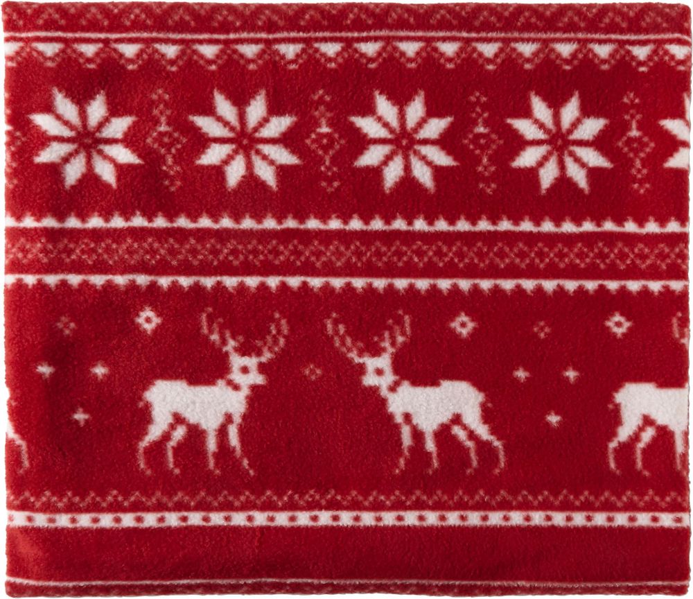 Fleecedeken Jane | Rendierpatroon - Rood