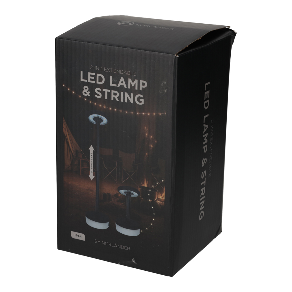 NORLÄNDER 2-in-1 Uitschuifbare LED Lamp & Slinger Zwart