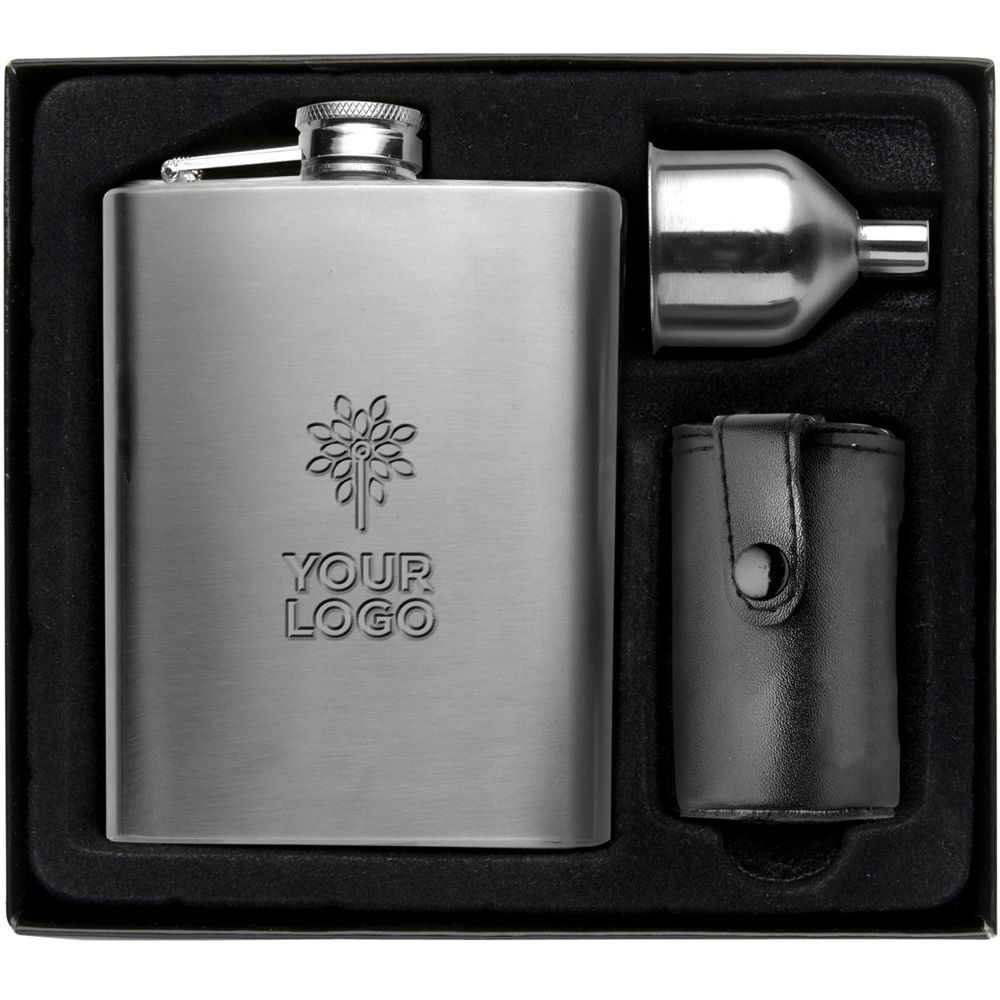 Heupflaconset Brittany | Rvs 304 | 220 ml | 4 bekers