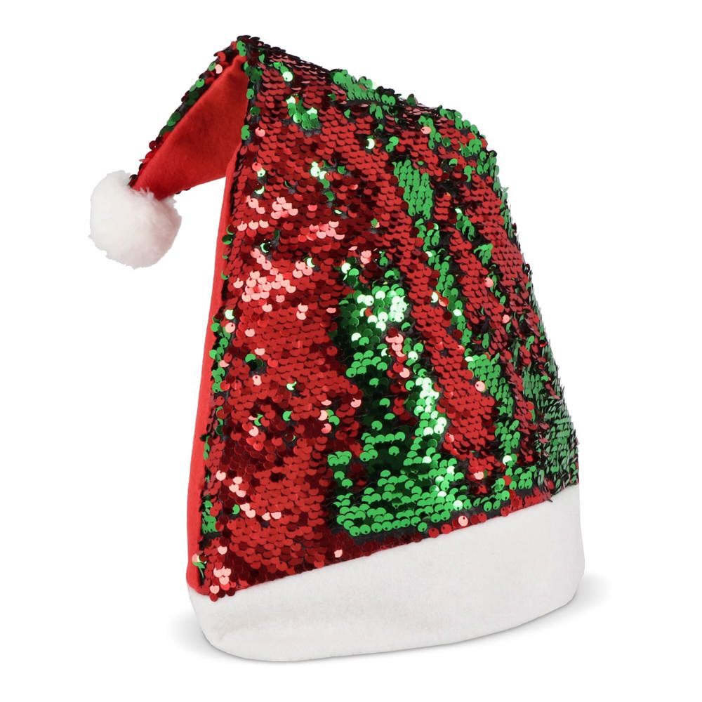 Tweekleurige pailletten kerstmuts