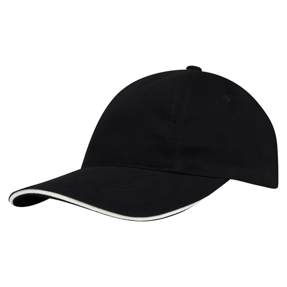 Brushed promo cap - Zwart (Black) / Wit