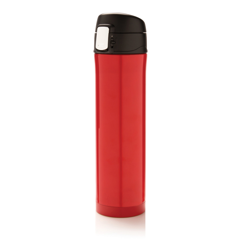 RCS gerecycled roestvrijstalen easy lock thermosfles - rood (± PMS 186)