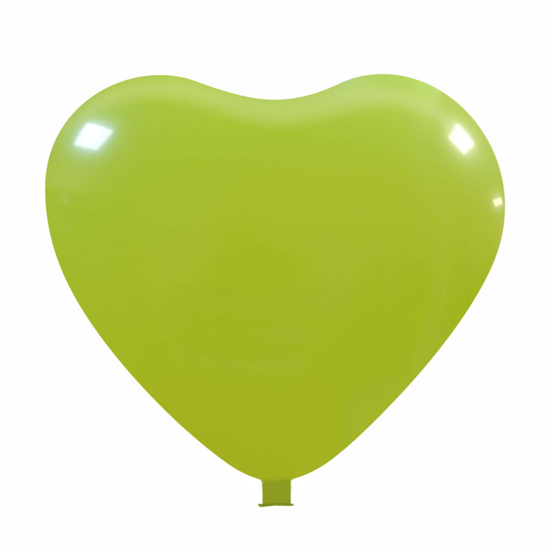 Reuzenballonnen bedrukt hartvorm - Ø 65 cm / omvang 170 cm / 25 inch - Midden groen (07)