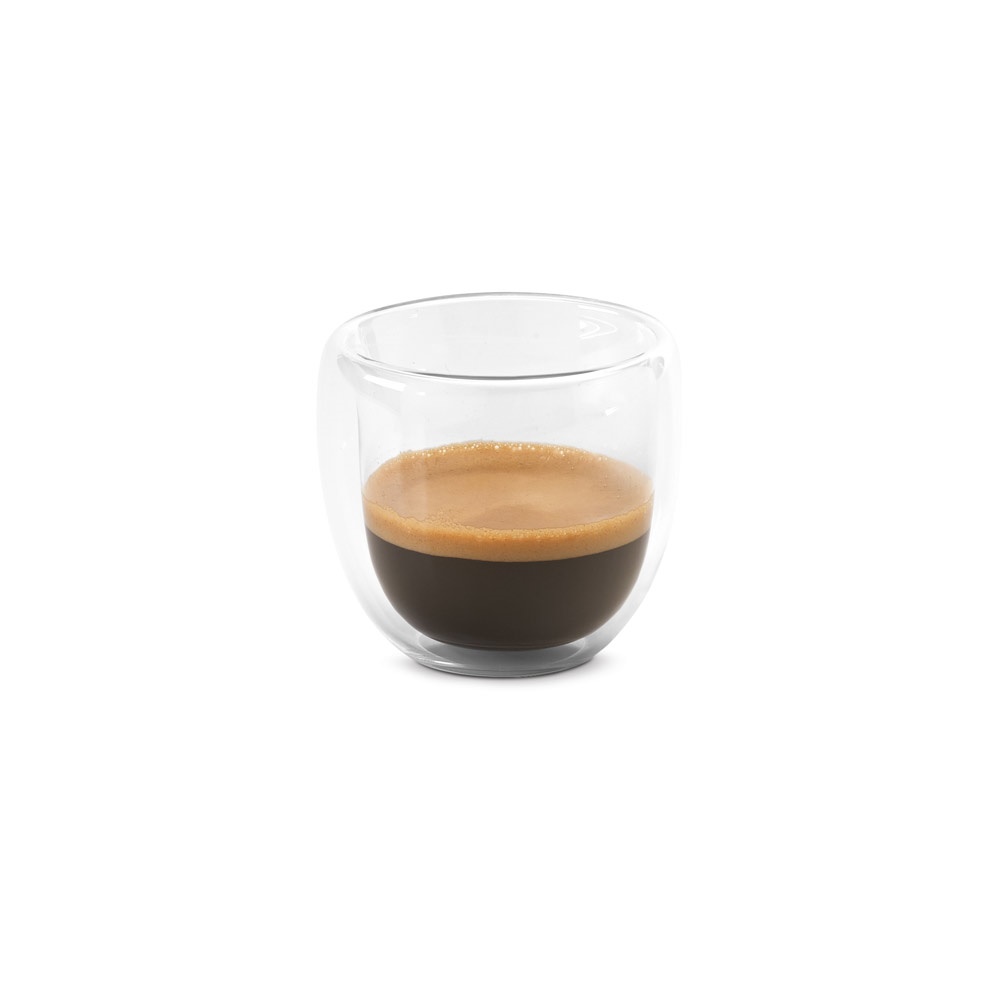 EXPRESSO. Borosilicaatglas koffie set van glas met 2 glaasjes