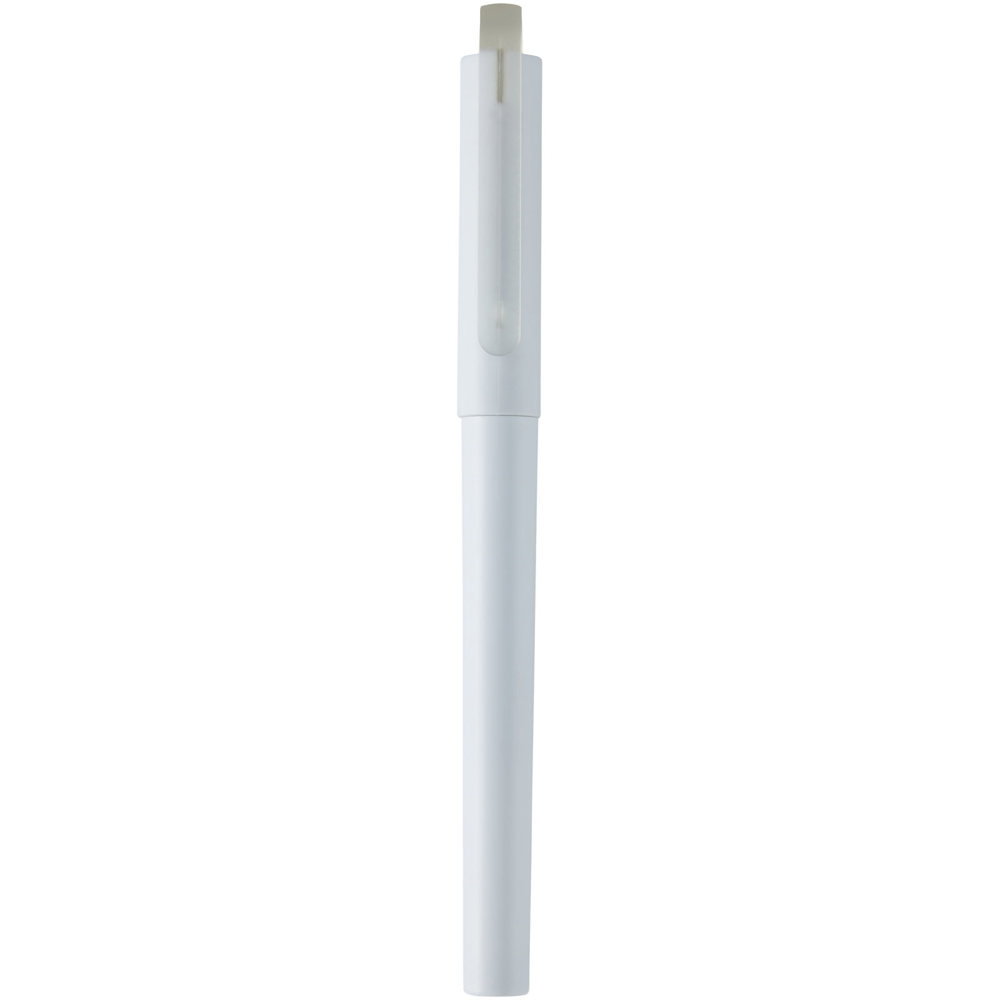 Mauna gel balpen van gerecycled PET (zwarte inkt) - Wit
