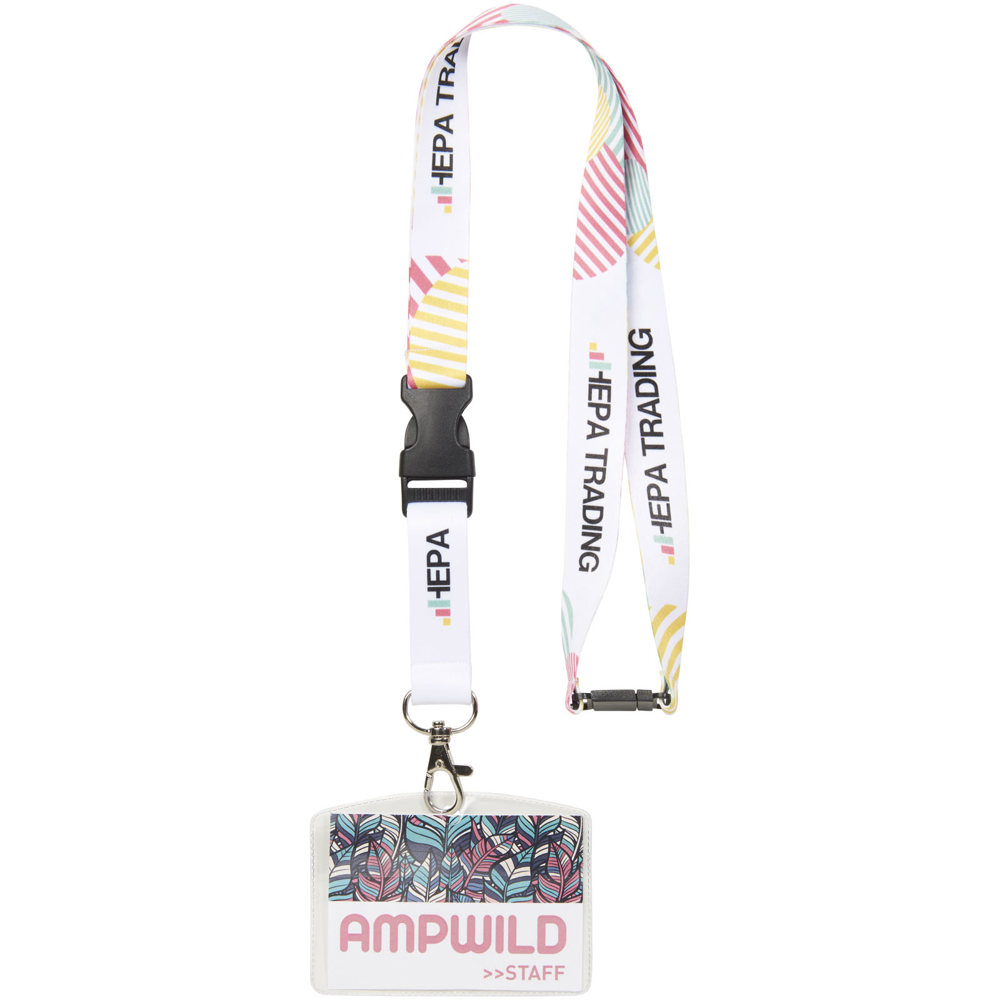 Balta sublimatie lanyard met safety breakaway sluiting en gesp