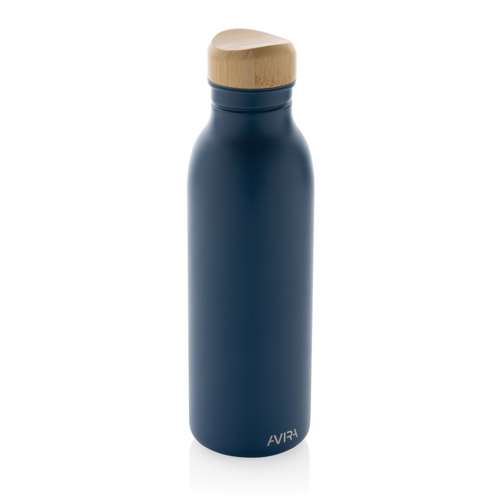 Avira Alcor RCS gerecycled RVS enkelwandige waterfles 600ML - donkerblauw (± PMS Blue 8483C)