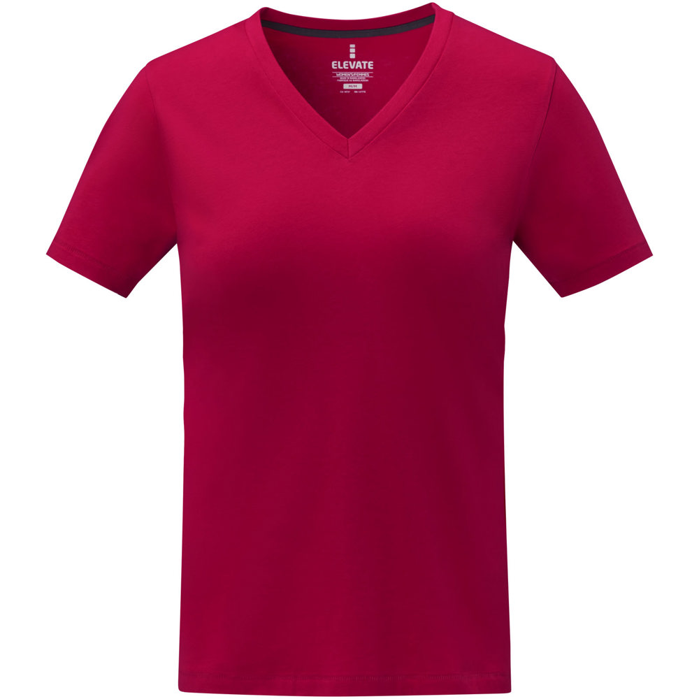 Somoto Dames T-shirt met V-hals en korte mouwen 