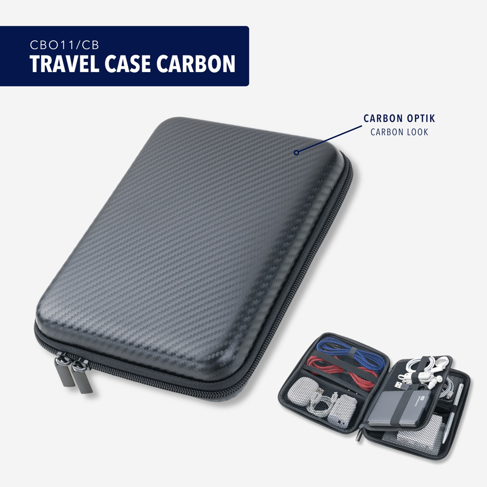 TROIKA Organizer-etu TRAVEL CASE CARBON