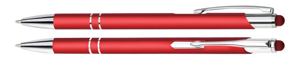 Aluminium touch-stylus balpen Limoges - Rood